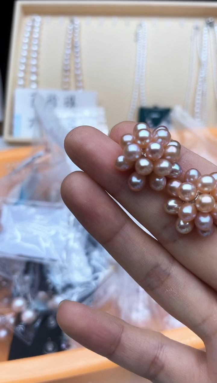 未镶嵌淡水珍珠耳饰耳钉多其性发其一