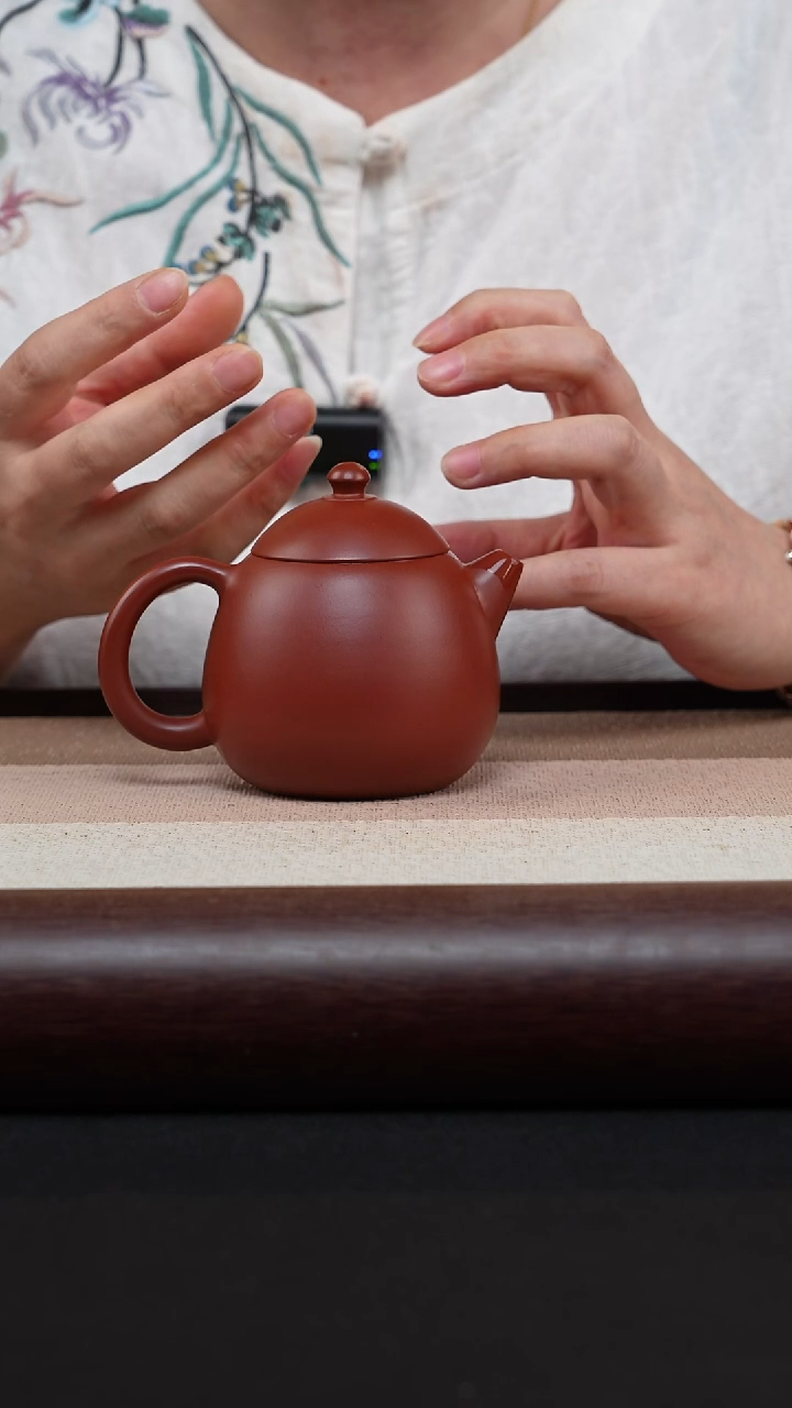 【闪购商品】紫砂茶壶朱泥-龙蛋MH-1857