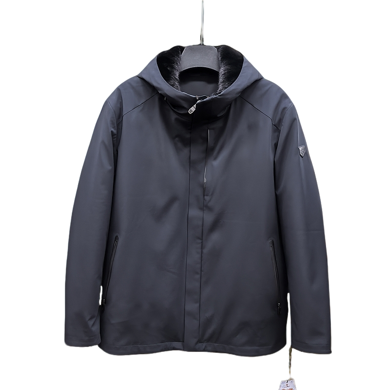 《盛鑫服饰》33905男装商务休闲水貂内胆极寒服连帽可拆卸内胆