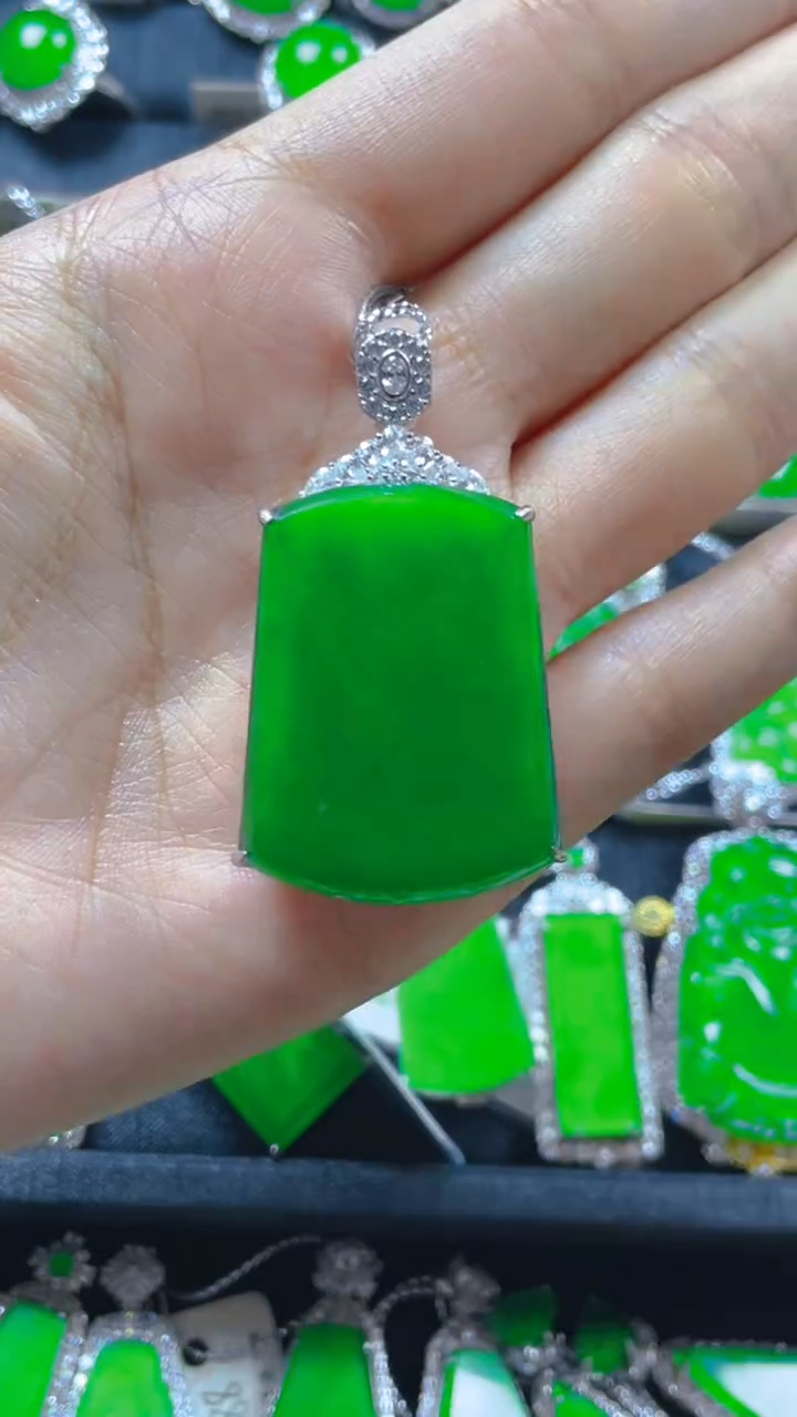 颈饰银S925镶嵌翡翠11