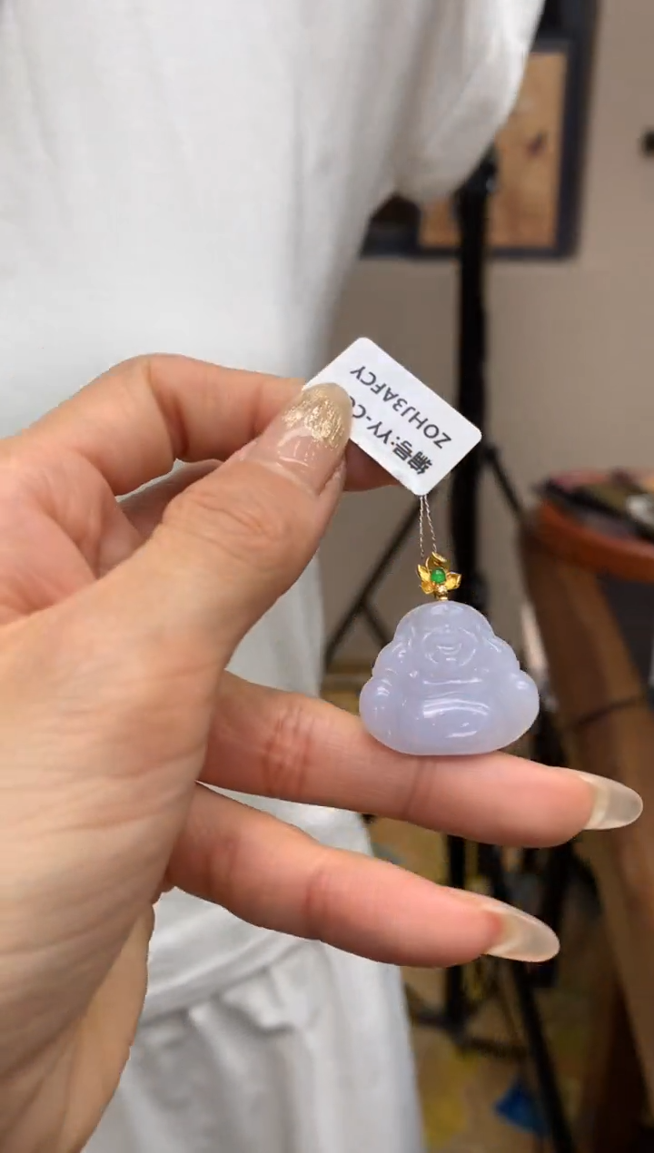 【闪购商品】翡翠颈饰18K金镶嵌佛