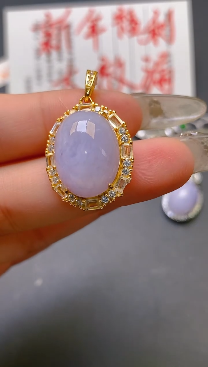 【闪购商品】翡翠耳饰银S925镶嵌天然A货翡翠1