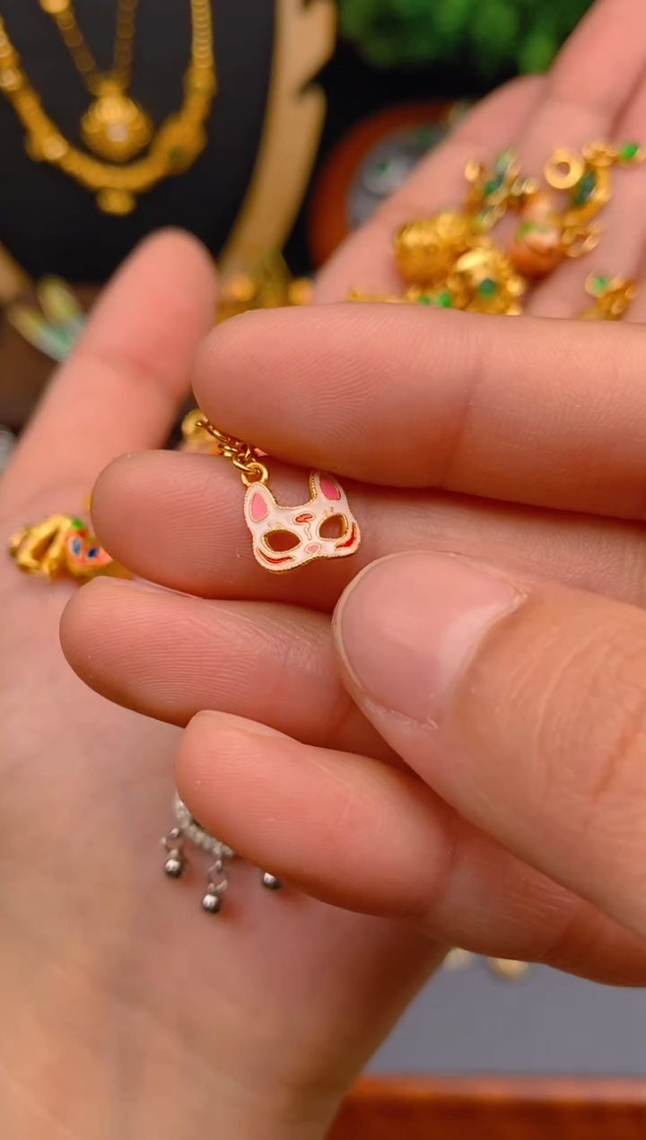 【闪购商品】翡翠吊坠(不含链)银S925镶嵌狐狸面具