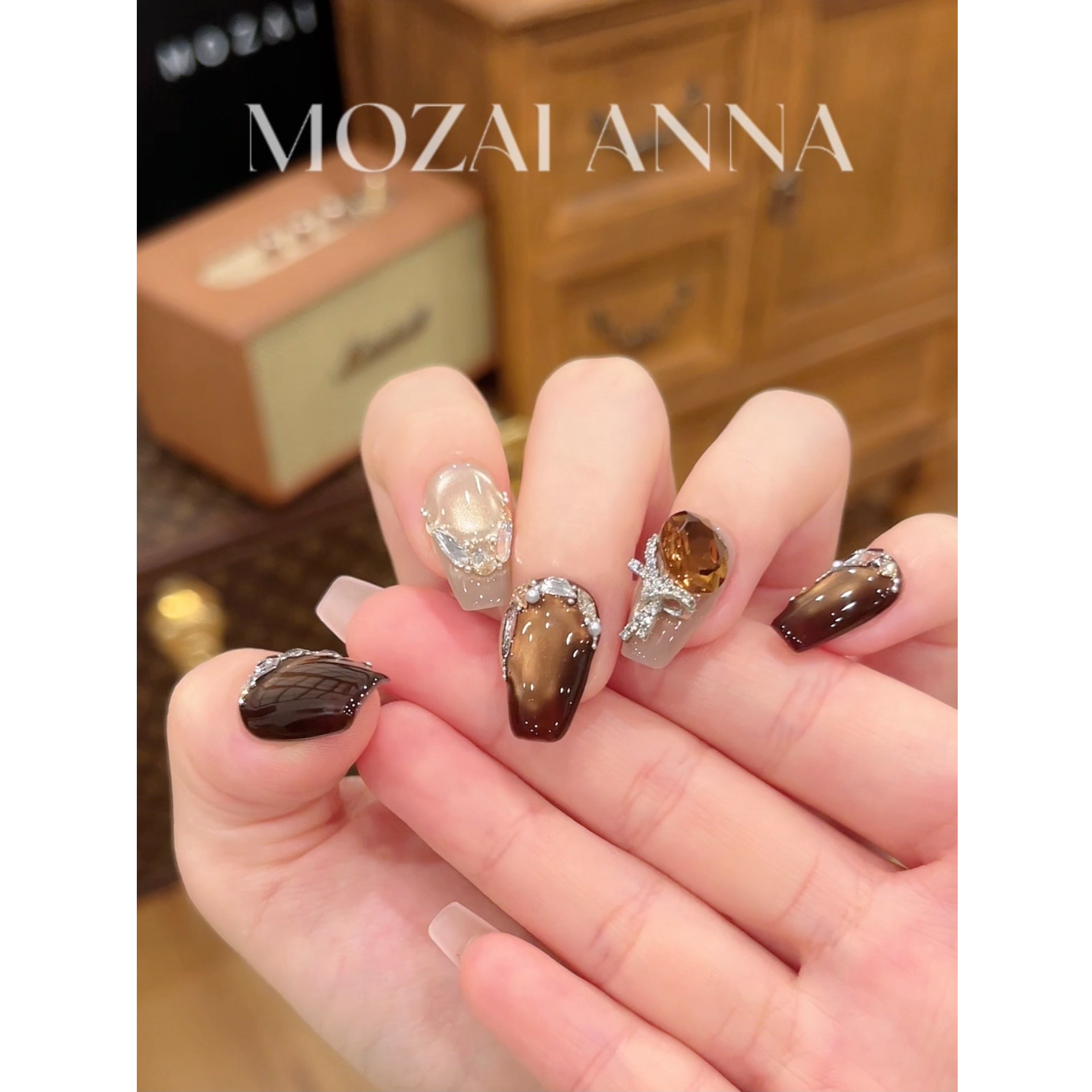 茉哉现货【暮光倾城】纯手工定制拆卸穿戴甲A4796