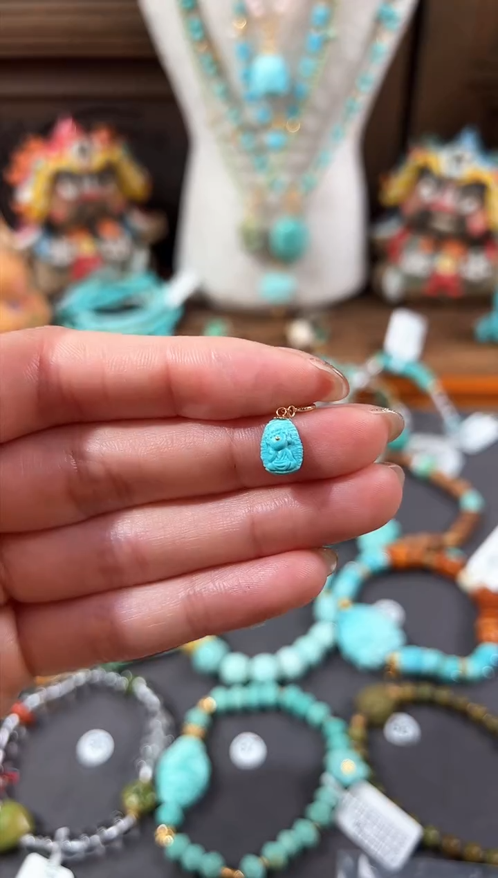 【闪购商品】绿松石提溜18K金镶嵌绿松石提溜