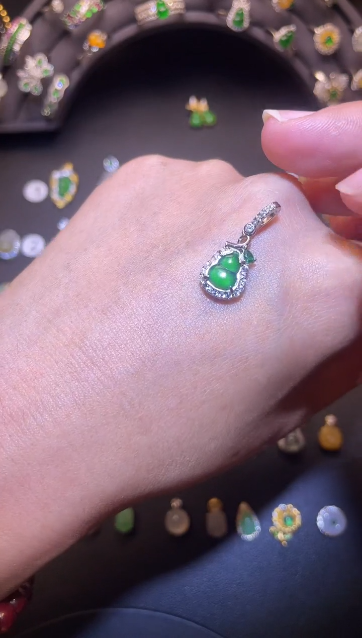 吊坠(不含链)银S925镶嵌翡翠1