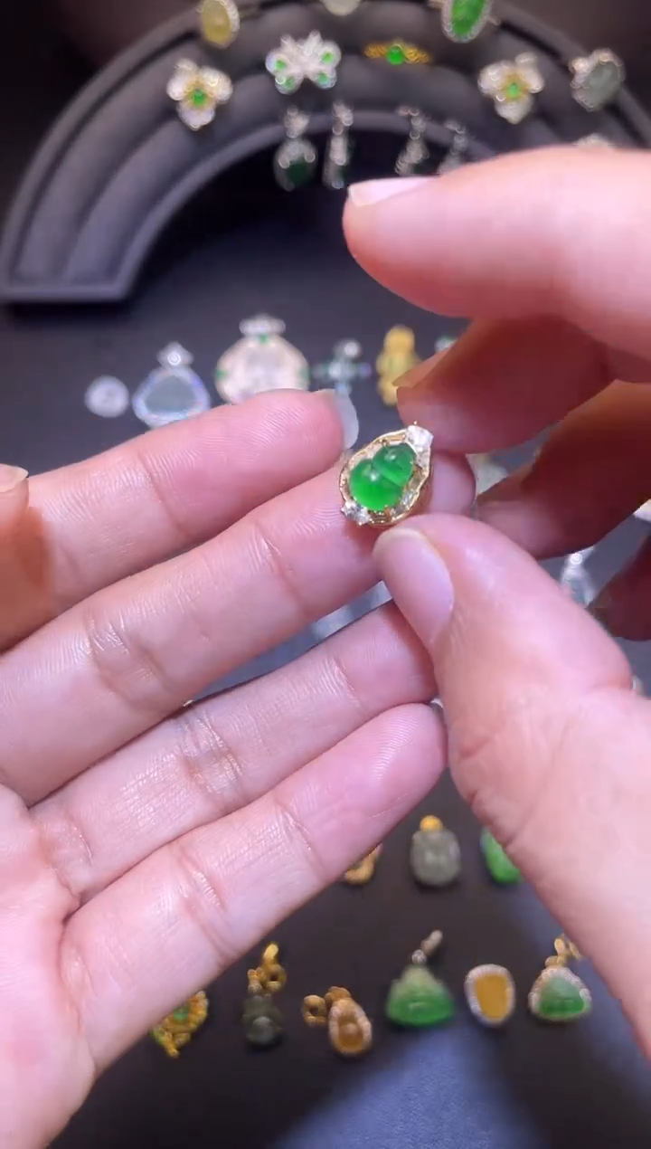 吊坠(不含链)银S925镶嵌翡翠1