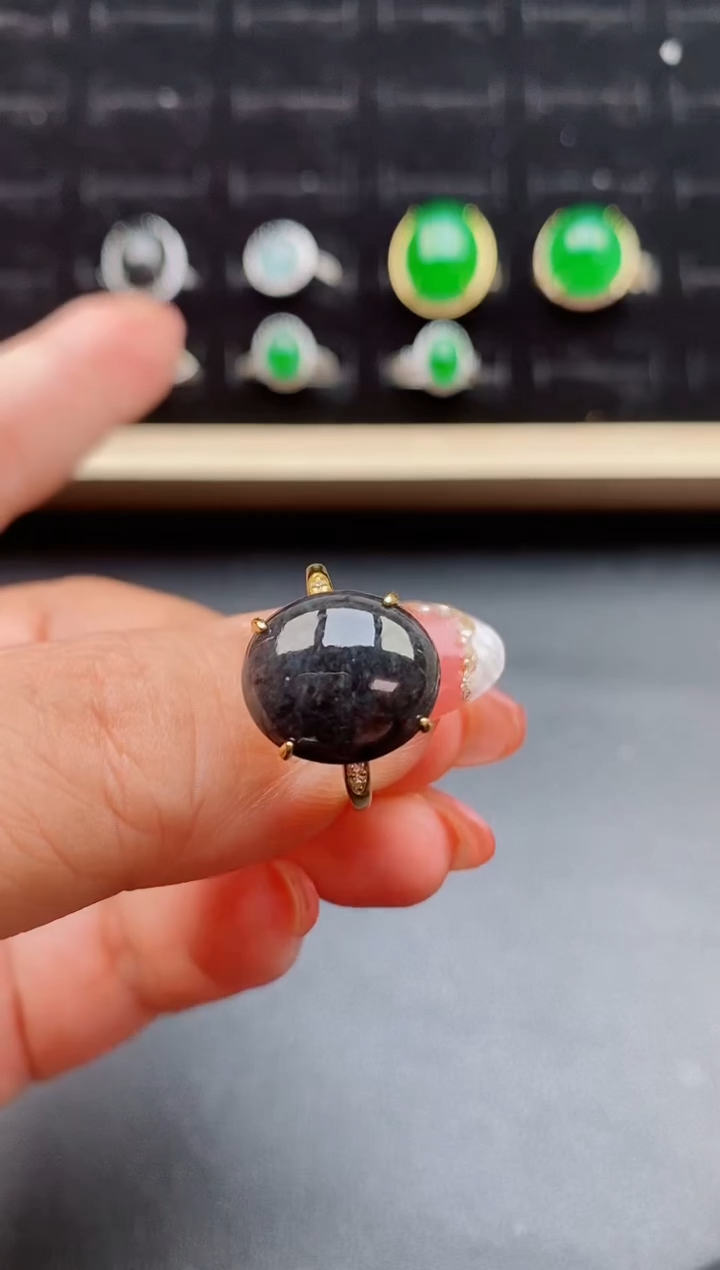 【闪购商品】翡翠戒指银S925镶嵌8500