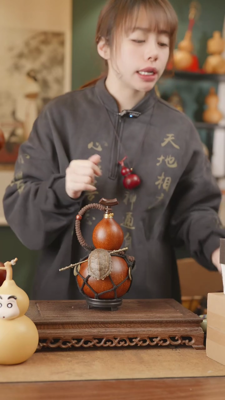 【闪购商品】218号精品天然大漆工艺防渗内胆酒葫芦~