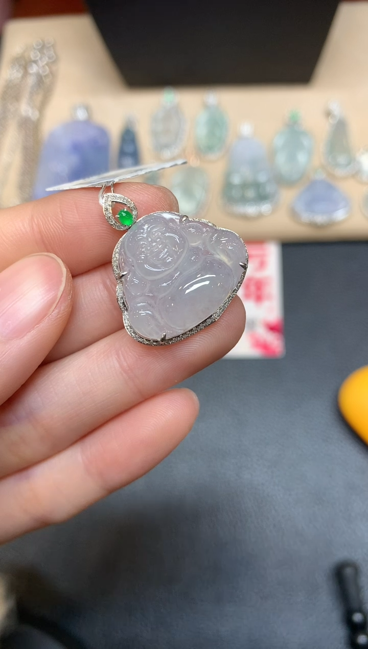 【闪购商品】翡翠吊坠(不含链)18K金镶嵌佛公【无服务费多样性发其一