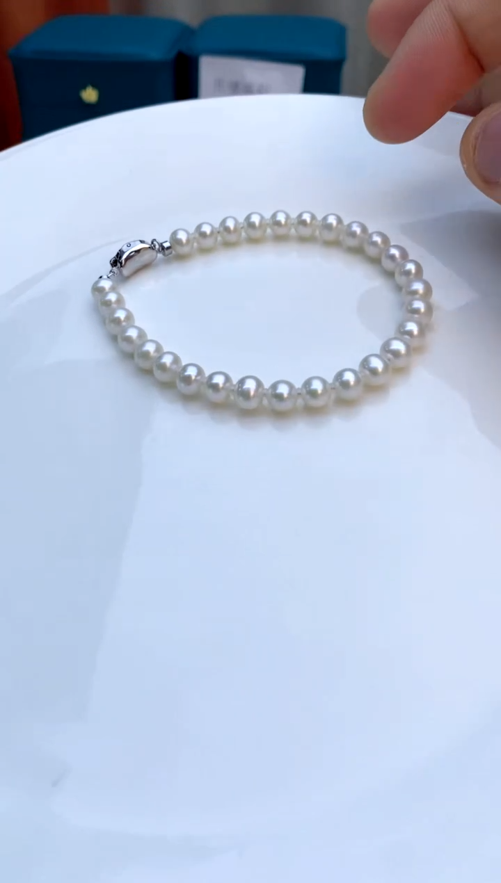 【闪购商品】淡水珍珠手链银S925镶嵌6