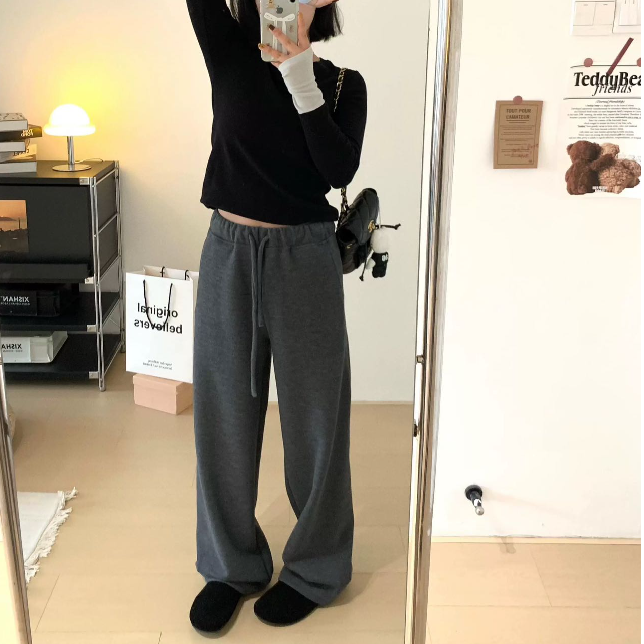 【羊毛直筒裤】春款新款休闲高腰百搭显瘦羊毛裤