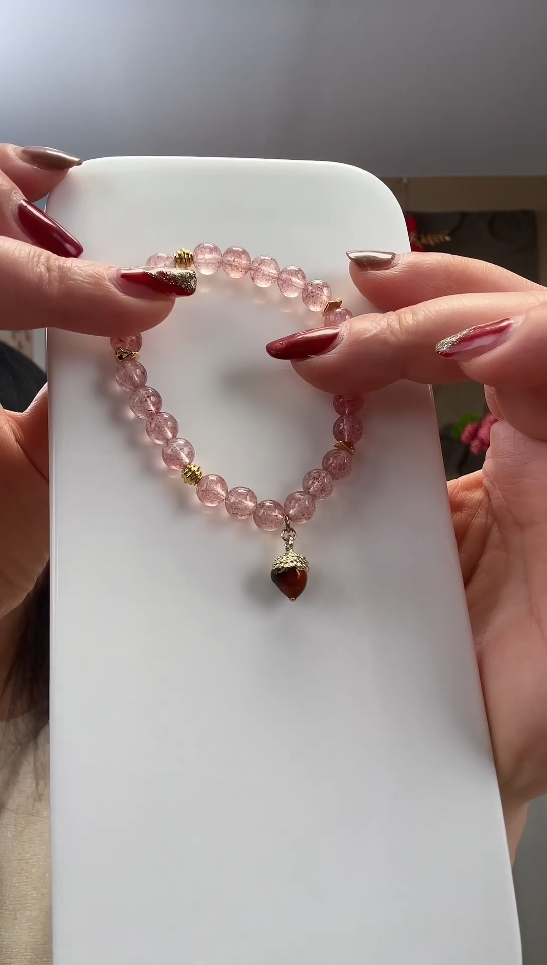 【闪购商品】水晶手链未镶嵌卡7mm草莓晶