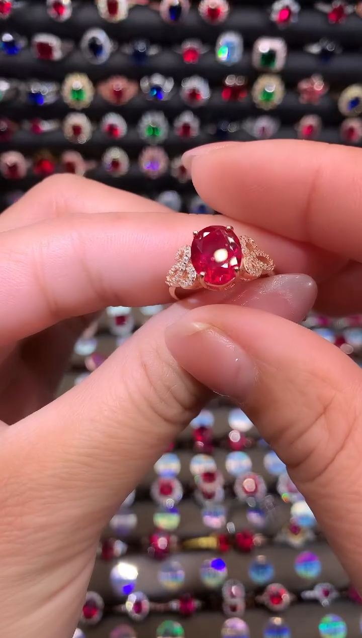 【闪购商品】红宝石戒指银S925镶嵌810