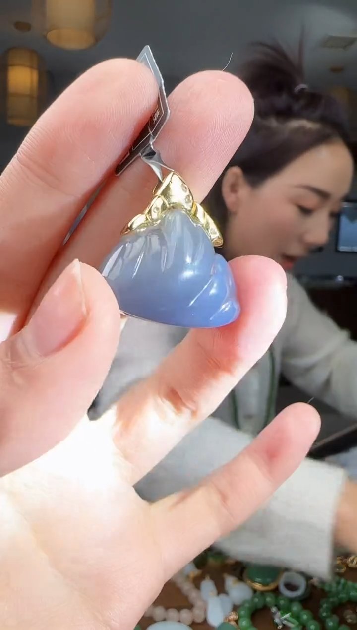 吊坠(不含链)银S925镶嵌和田玉1