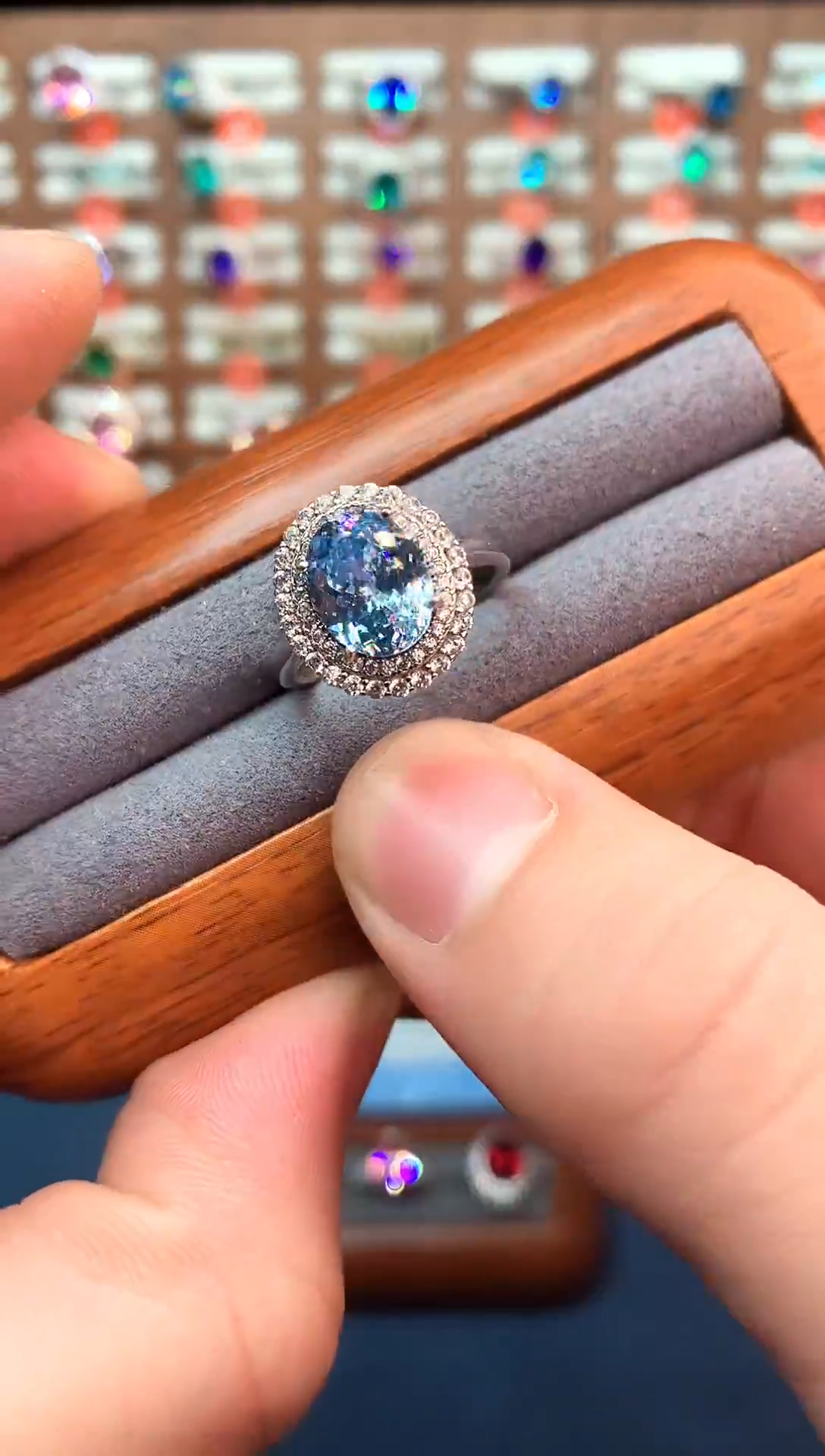 无925银蓝色高订典藏轻奢戒指