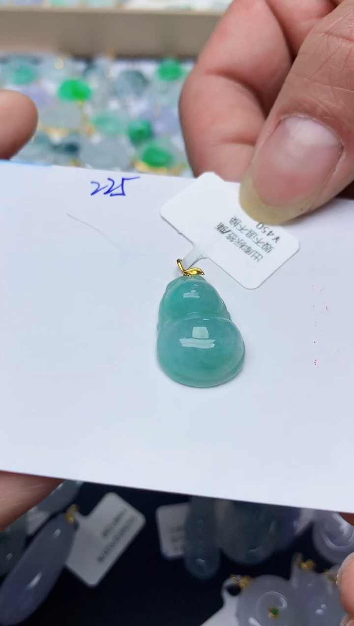 【闪购商品】翡翠颈饰18K金镶嵌天然翡翠A货