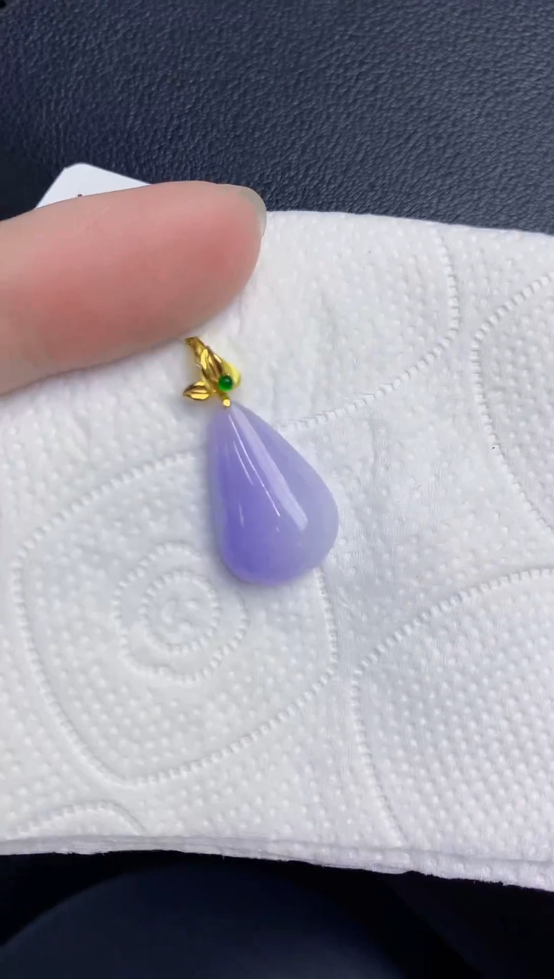 颈饰18K金镶嵌翡翠天然翡翠缅甸A货