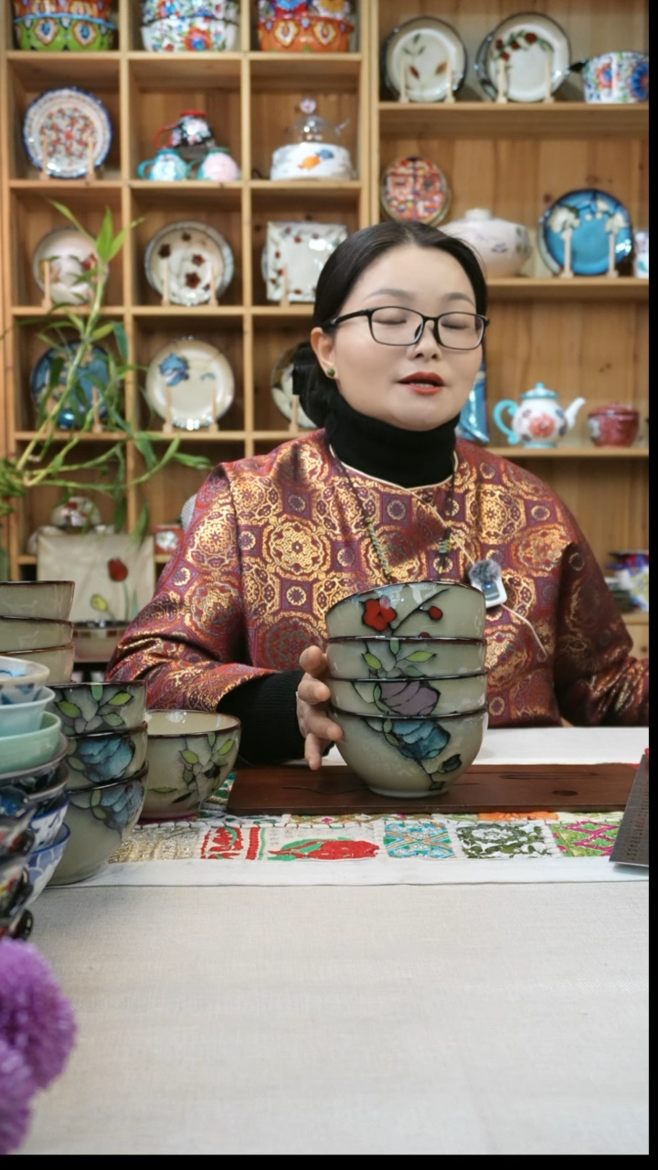 瓷片小可陶瓷4个米饭碗