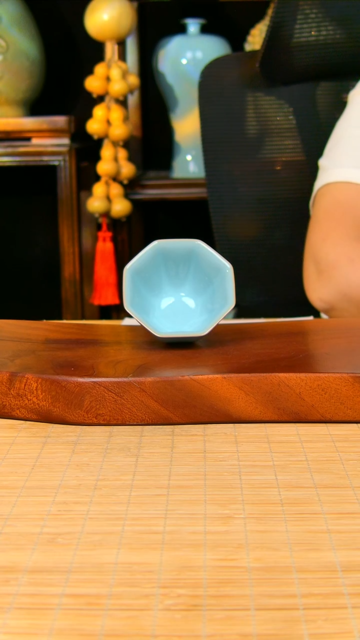 汝瓷八方杯原矿天青一级品