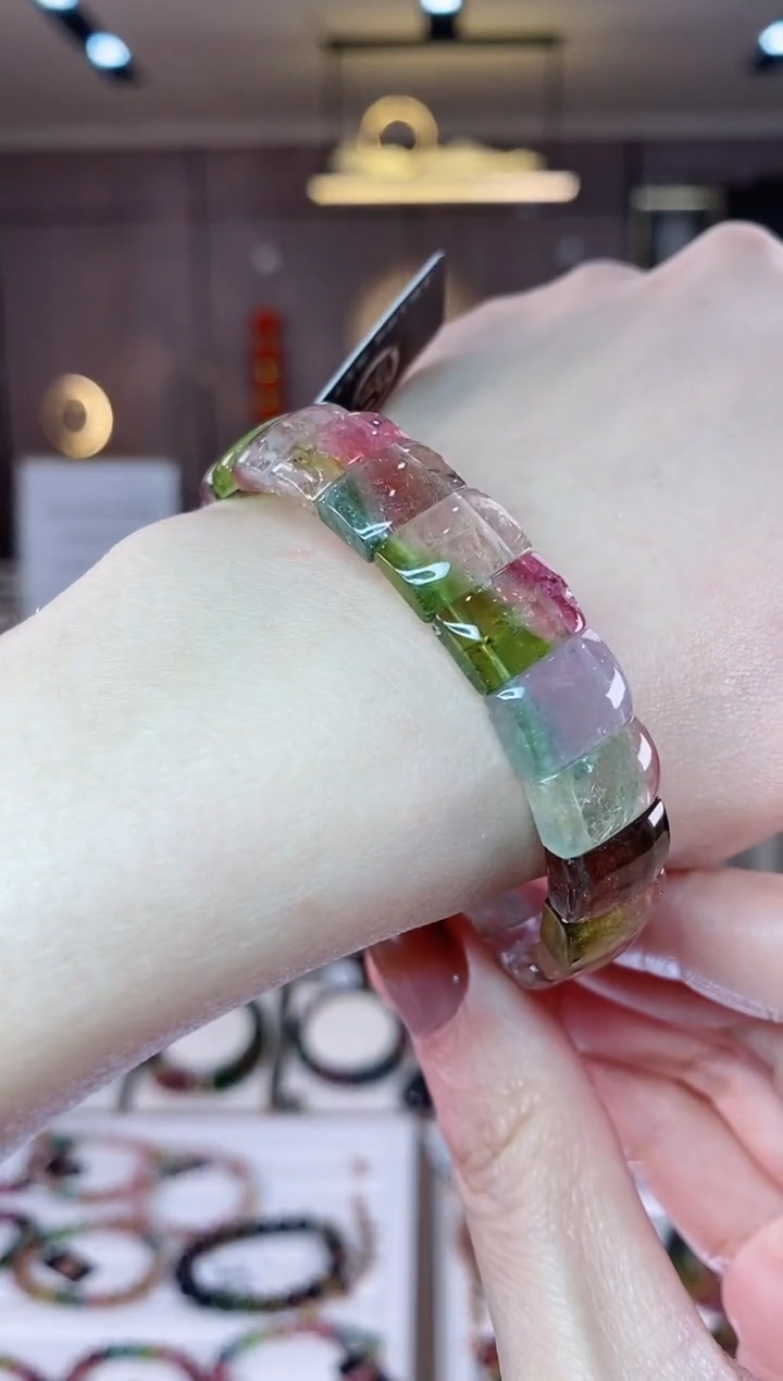 【闪购商品】碧玺西瓜手牌未镶嵌一物一证dan