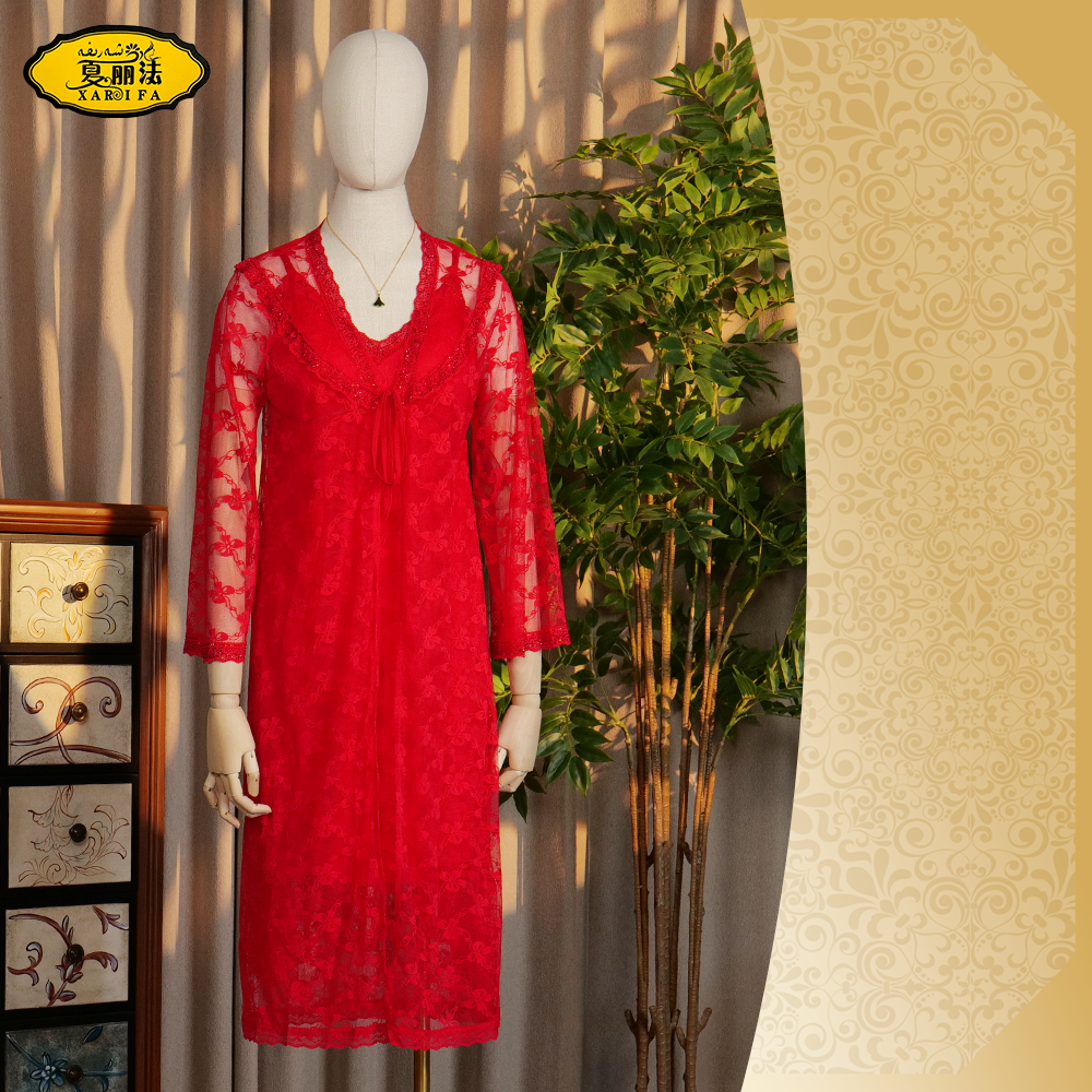 xarifa网纱蕾丝烫钻性感绣花睡裙吊带裙加外搭120