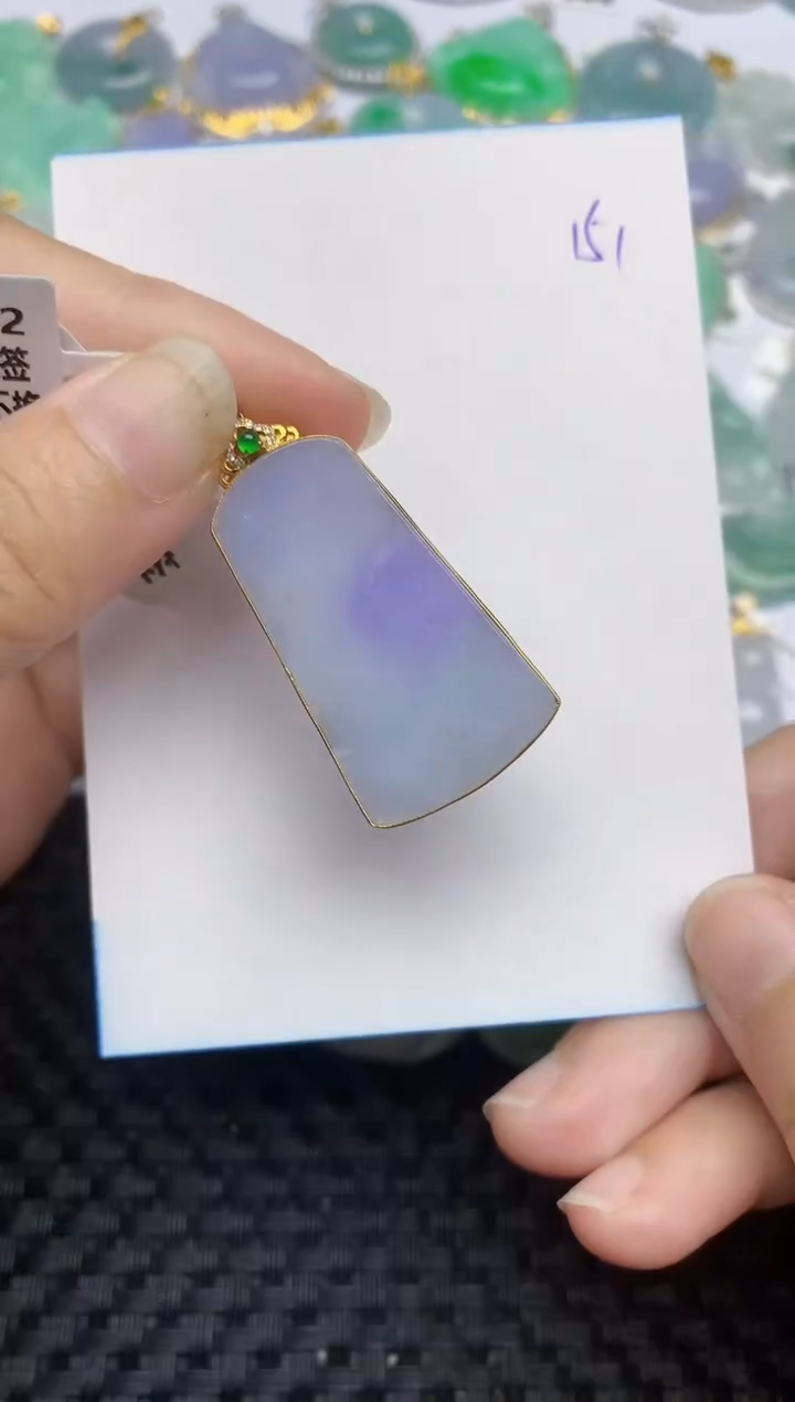 翡翠18K金镶嵌颈饰天然A货翡翠 151