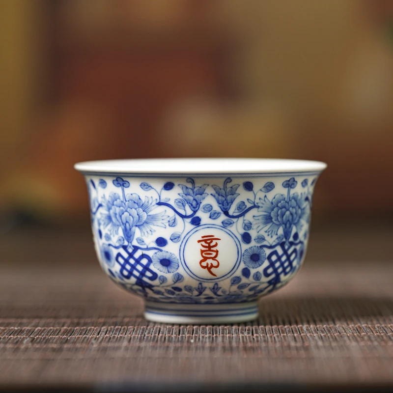 【九段】九段烧心传吉祥如意单杯 家用瓷器