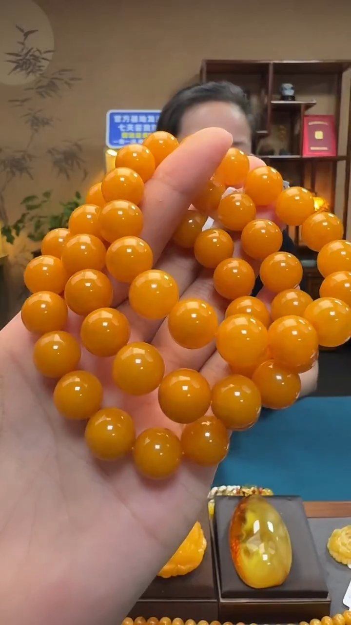 手链琥珀未镶嵌天然保真蜜蜡圆珠手串（多样发其一）