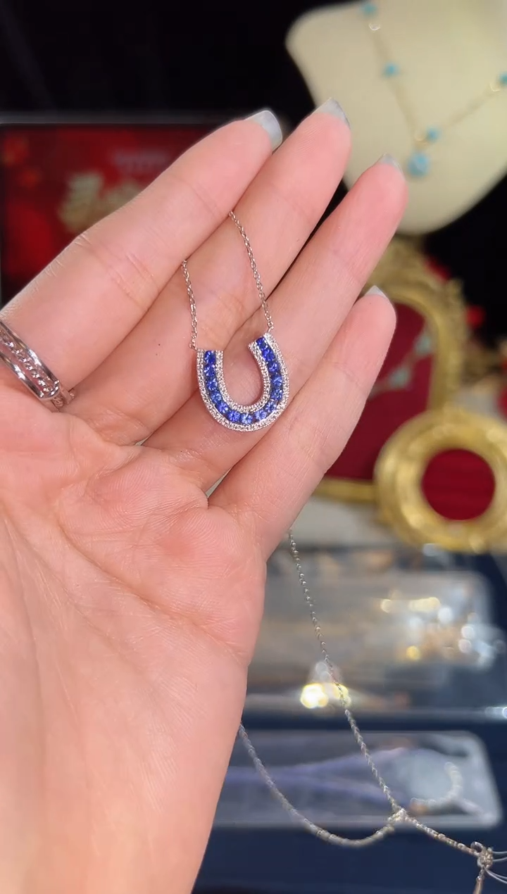 【闪购商品】蓝宝石颈饰18K金镶嵌BN15267#-W#61