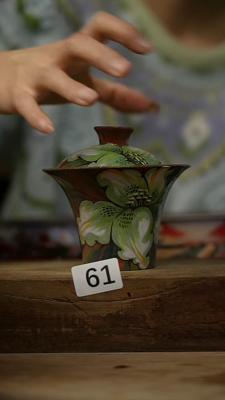 【闪购商品】瓷片油画风·彩绘·设计师石一款 盖碗