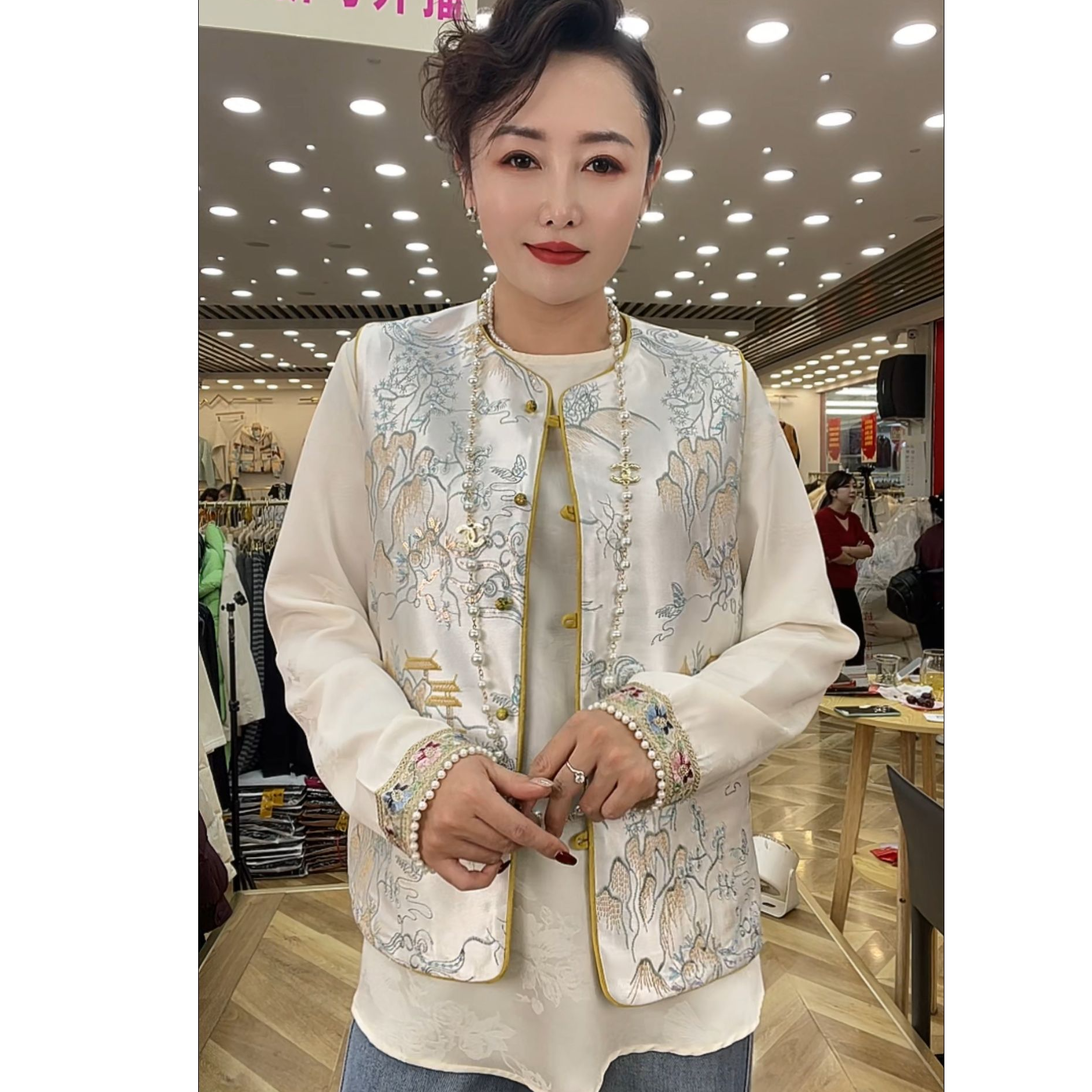 【苗姐优选】两面穿春季新款新中式提花刺绣高级感气质马甲BL25812