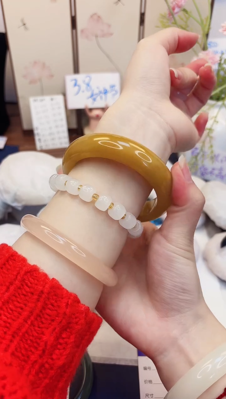 【闪购商品】石英质玉手镯未镶嵌43-财气镯-圈口62