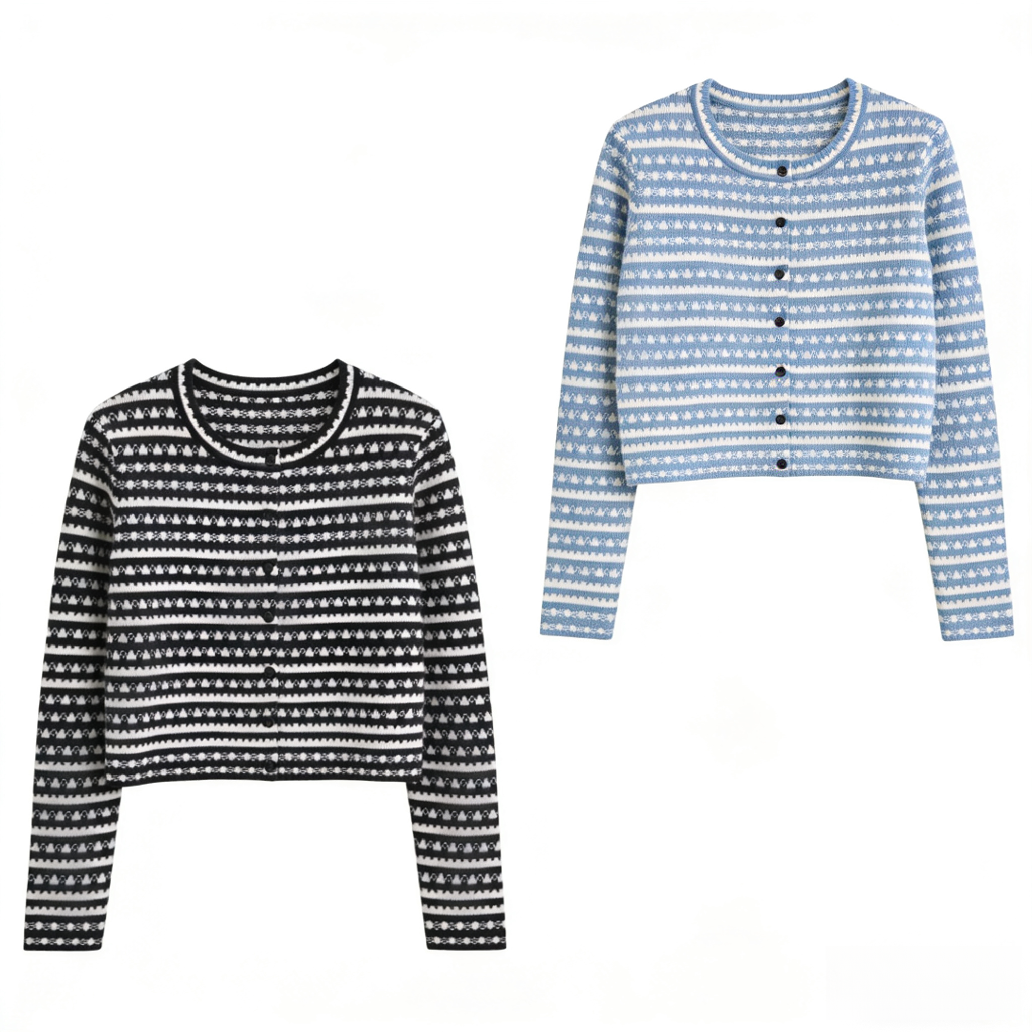 宋坤鸿 CERTAIN FA 休闲撞色条纹毛针织开衫 5826