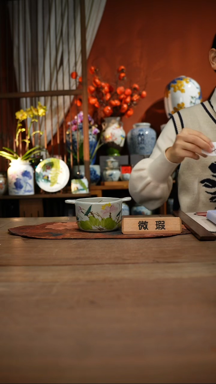 当代高温釉下彩手绘陶瓷餐具