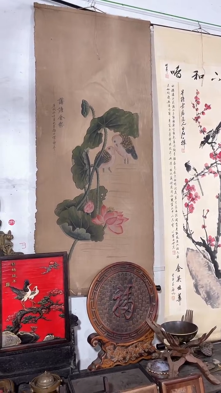 布卷轴画复古怀旧民间收藏