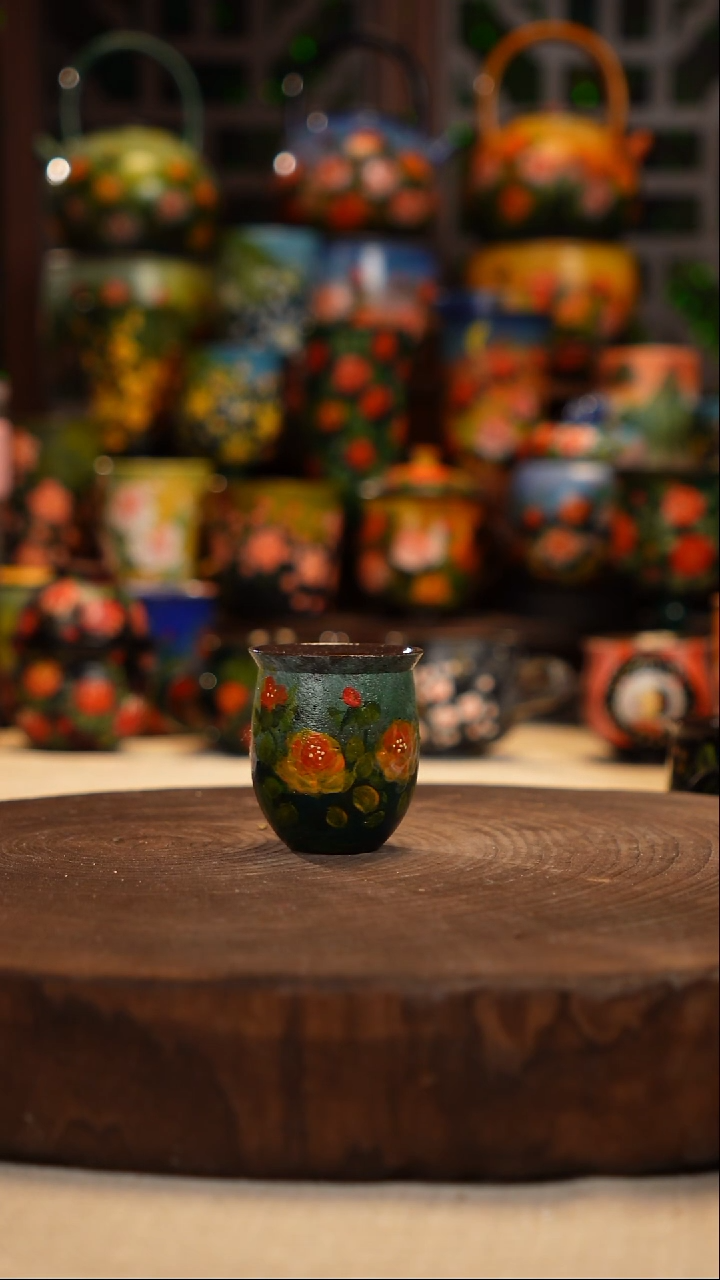 紫砂 油画釉下彩手绘