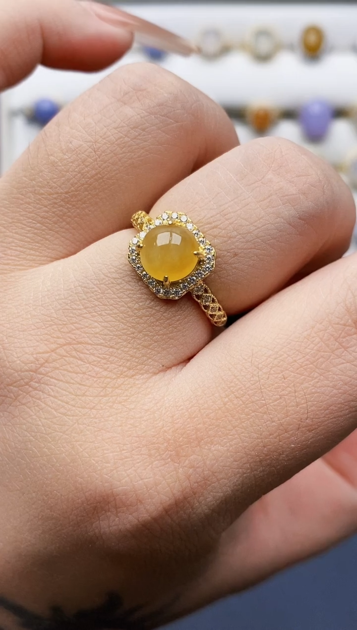 银S925镶嵌戒指翡翠0028