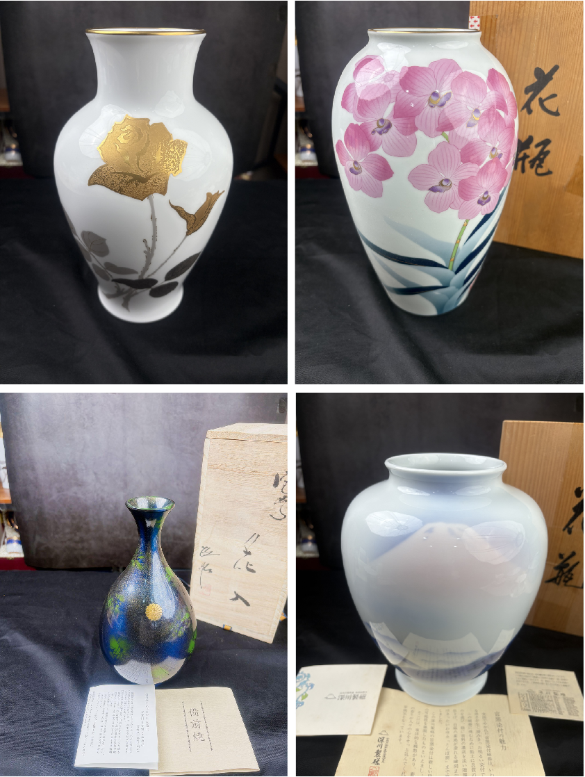 日本制中古回流花瓶花器合集香兰社深川备前相马锅岛華山大仓陶园