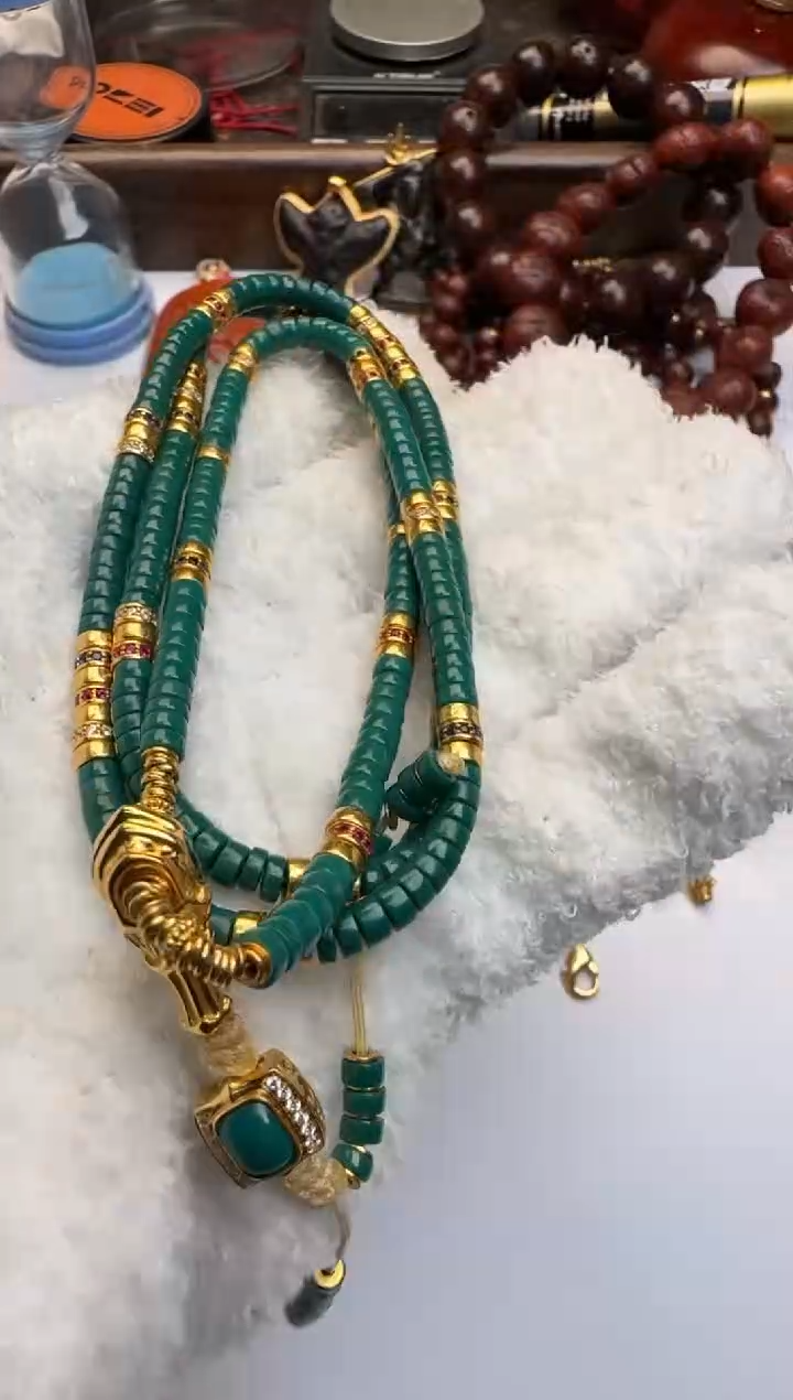 18K金镶嵌绿松石手串绿松石手串