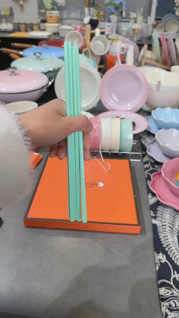 【闪购商品】瓷筷子SPS6双盒装-孔雀青