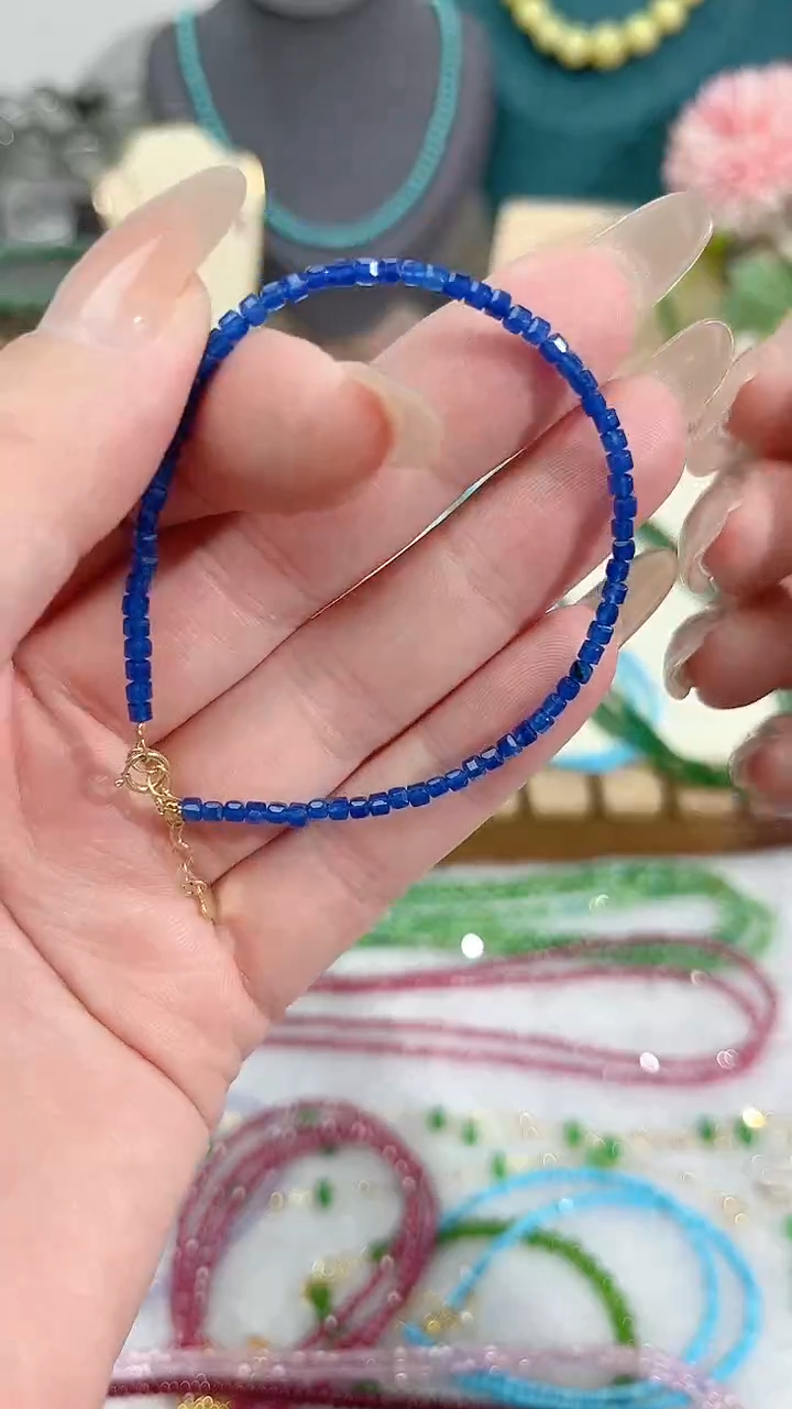 【闪购商品】蓝宝石手链银S925镶嵌45