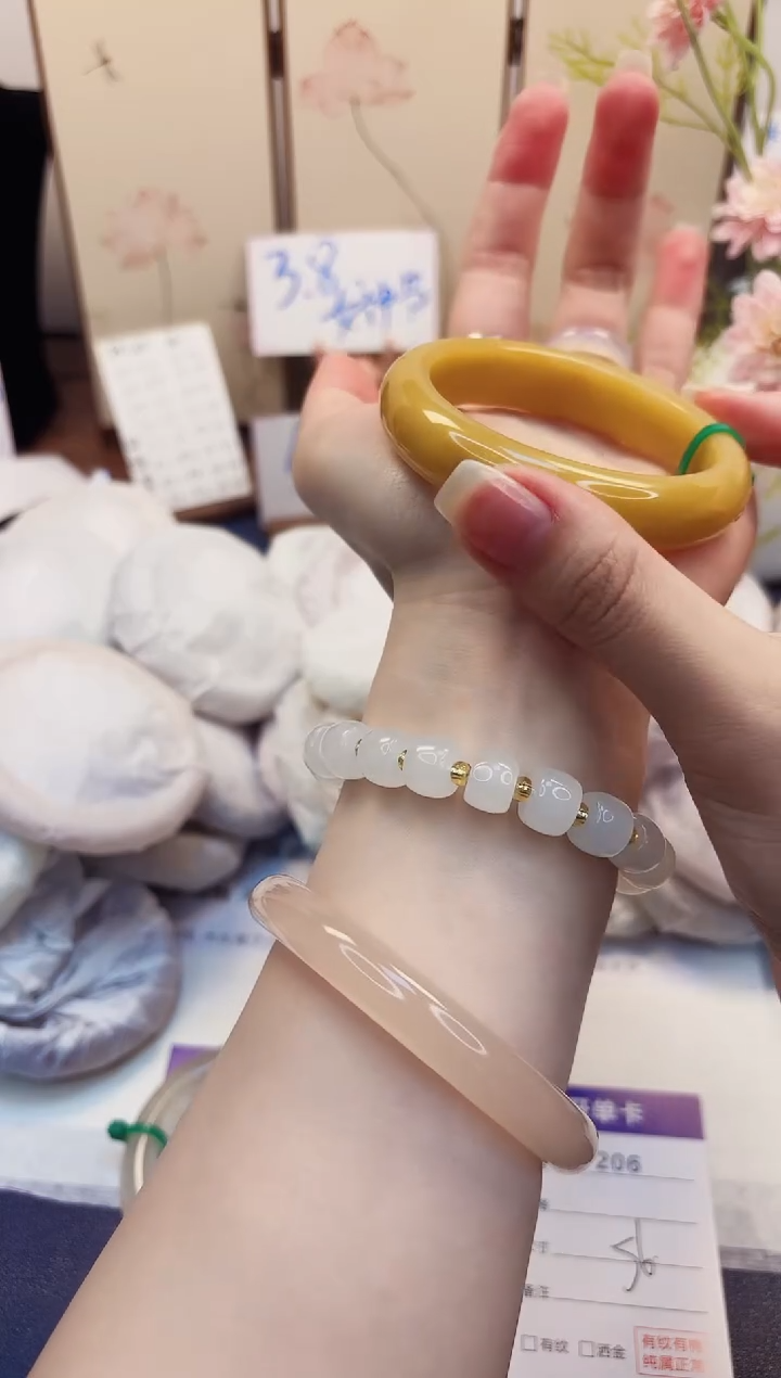 【闪购商品】石英质玉手镯未镶嵌206-财气镯-圈口56