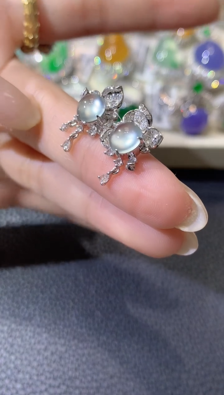 【闪购商品】翡翠耳饰18K金镶嵌D21翡翠