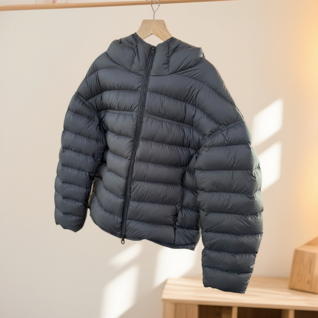 71277#冬季巨好看羽绒服女95白鸭绒连帽排骨羽绒外套