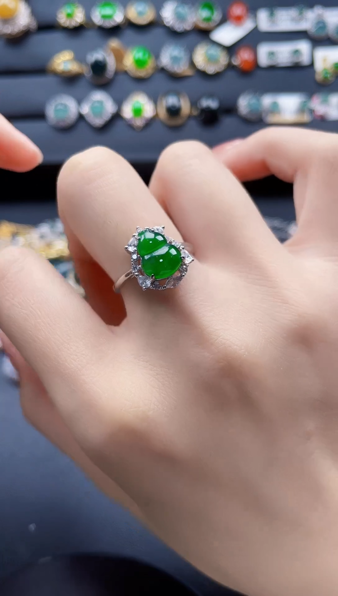 【闪购商品】翡翠戒指银S925镶嵌567547