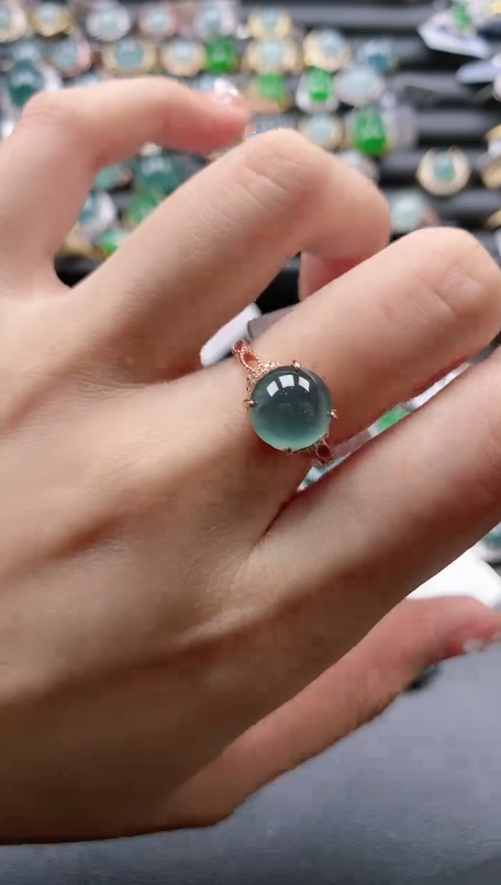 【闪购商品】翡翠戒指银S925镶嵌51511