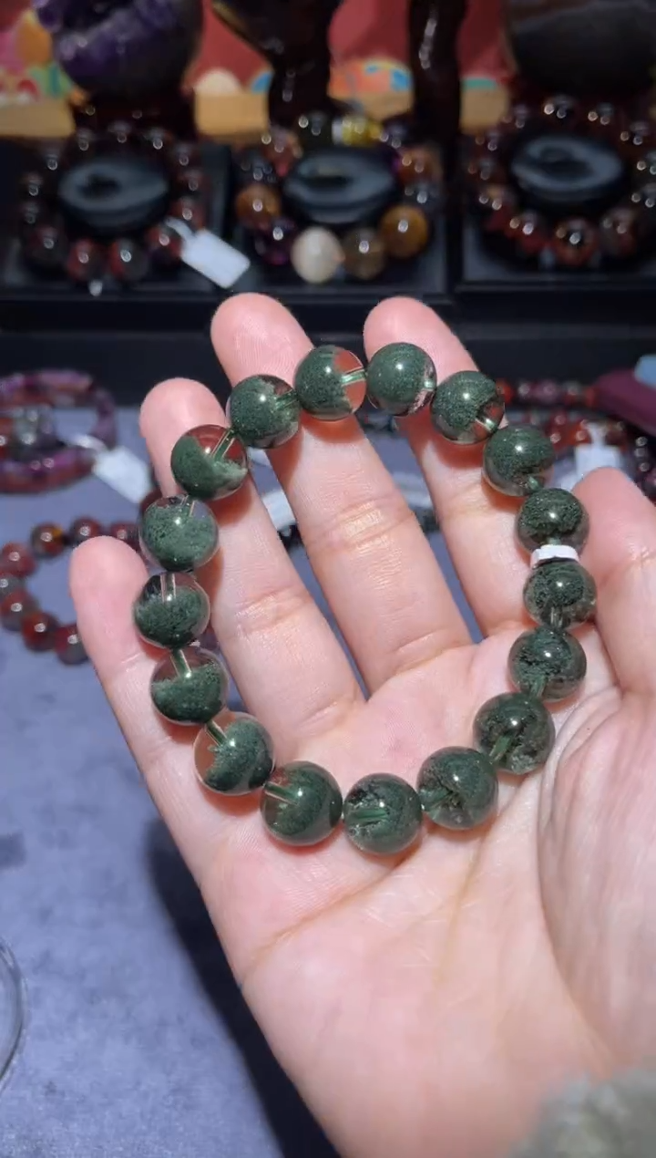 【闪购商品】水晶手链未镶嵌绿幽灵11mm-409