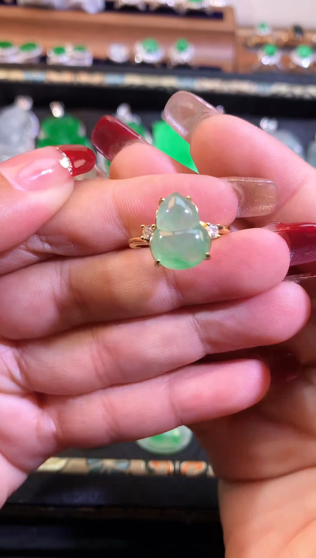 【闪购商品】翡翠戒指银S925镶嵌缅甸天然A货翡翠