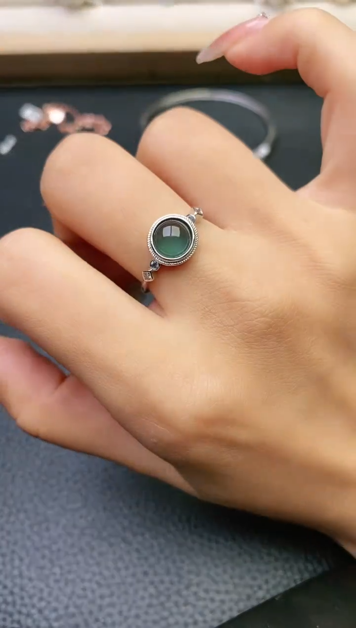【闪购商品】翡翠戒指银S925镶嵌1111